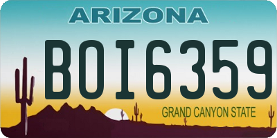 AZ license plate BOI6359