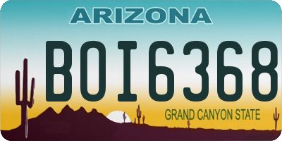 AZ license plate BOI6368