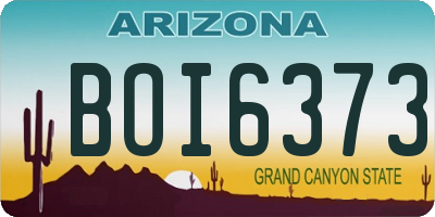 AZ license plate BOI6373