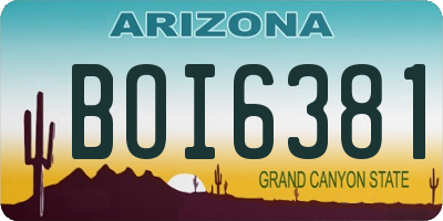 AZ license plate BOI6381