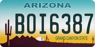 AZ license plate BOI6387