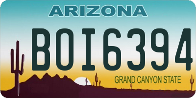 AZ license plate BOI6394