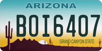 AZ license plate BOI6407