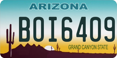 AZ license plate BOI6409