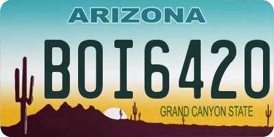 AZ license plate BOI6420