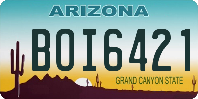 AZ license plate BOI6421