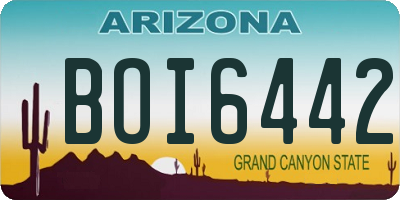 AZ license plate BOI6442