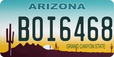 AZ license plate BOI6468