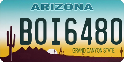 AZ license plate BOI6480