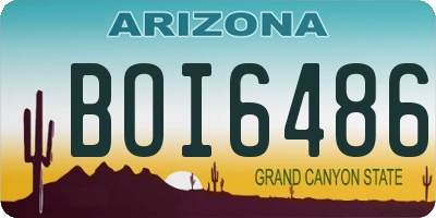AZ license plate BOI6486