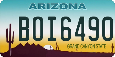 AZ license plate BOI6490