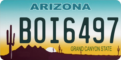 AZ license plate BOI6497