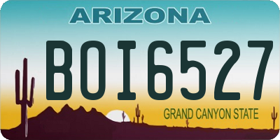 AZ license plate BOI6527