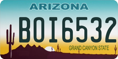 AZ license plate BOI6532