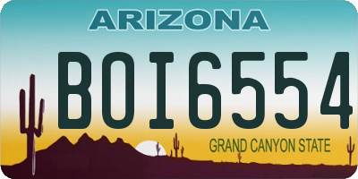 AZ license plate BOI6554