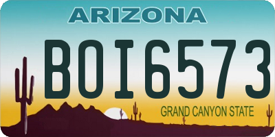 AZ license plate BOI6573