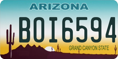 AZ license plate BOI6594