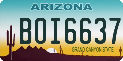 AZ license plate BOI6637