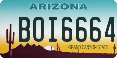 AZ license plate BOI6664
