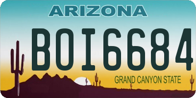 AZ license plate BOI6684