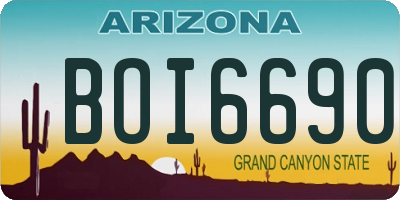 AZ license plate BOI6690