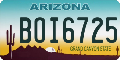AZ license plate BOI6725