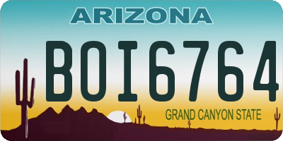 AZ license plate BOI6764