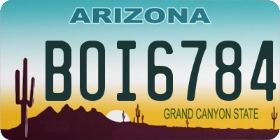 AZ license plate BOI6784