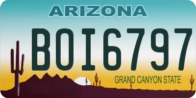 AZ license plate BOI6797