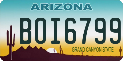 AZ license plate BOI6799