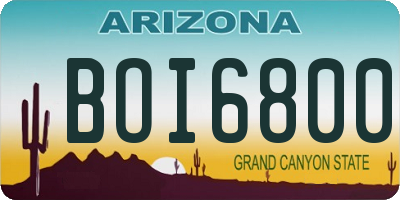 AZ license plate BOI6800
