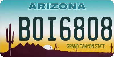 AZ license plate BOI6808