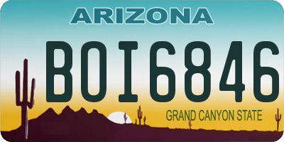 AZ license plate BOI6846