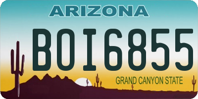 AZ license plate BOI6855