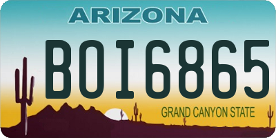 AZ license plate BOI6865