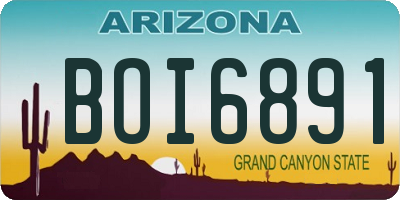 AZ license plate BOI6891