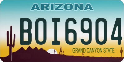 AZ license plate BOI6904