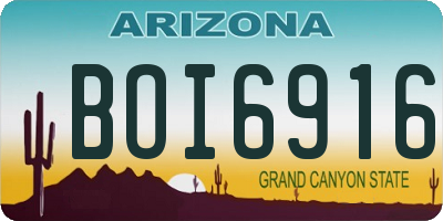 AZ license plate BOI6916