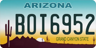 AZ license plate BOI6952