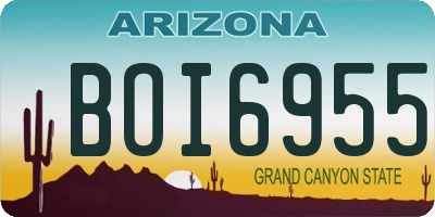 AZ license plate BOI6955