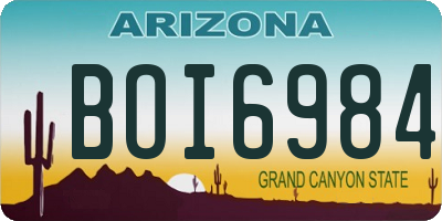 AZ license plate BOI6984