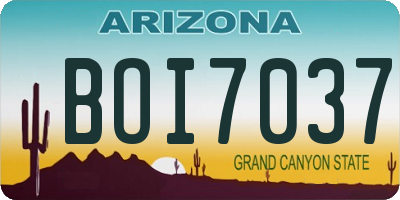 AZ license plate BOI7037
