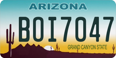 AZ license plate BOI7047