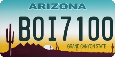 AZ license plate BOI7100