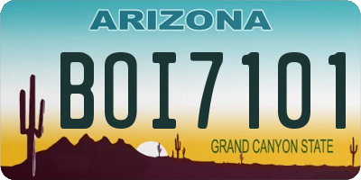 AZ license plate BOI7101