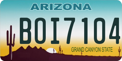AZ license plate BOI7104