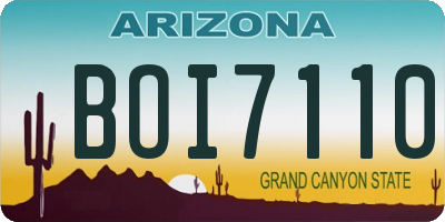 AZ license plate BOI7110
