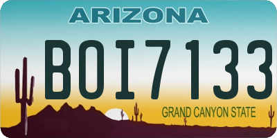 AZ license plate BOI7133