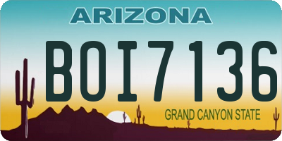AZ license plate BOI7136