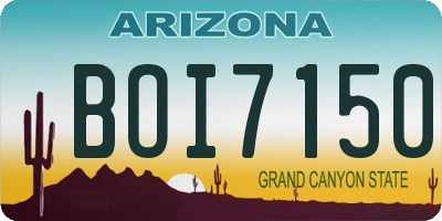AZ license plate BOI7150